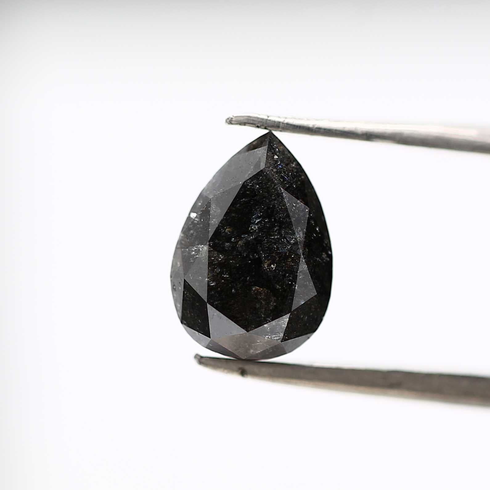 Salt and Pepper Diamond Fancy Gray Color 2.33 CT 10.00 x 7.10 x 4.55 MM Pear Cut Diamond! Natural Loose Diamond ! Christmas Gift for Her